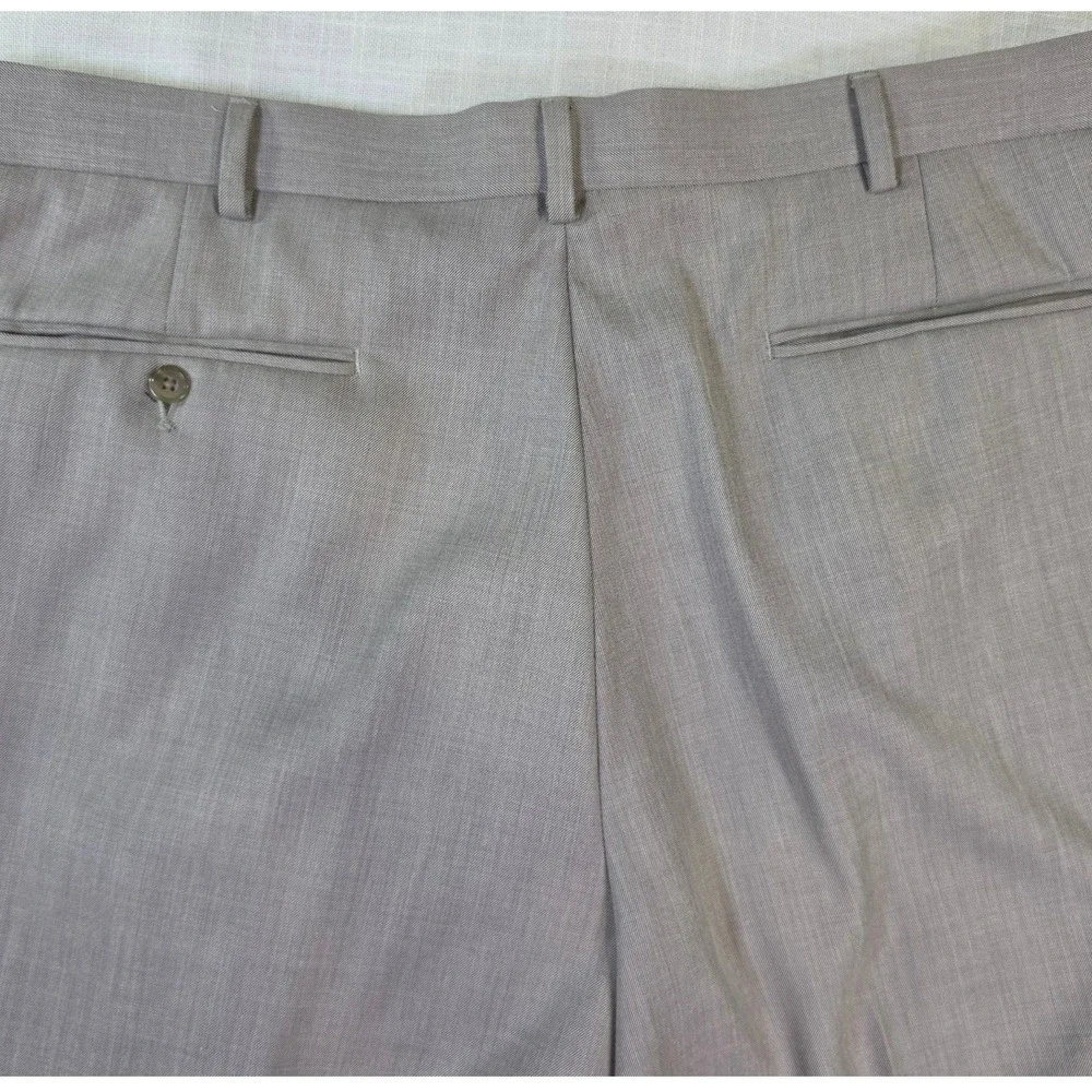George Mens Pleated Dress Pants Grey 42x30 Cuffed Trousers G168315
